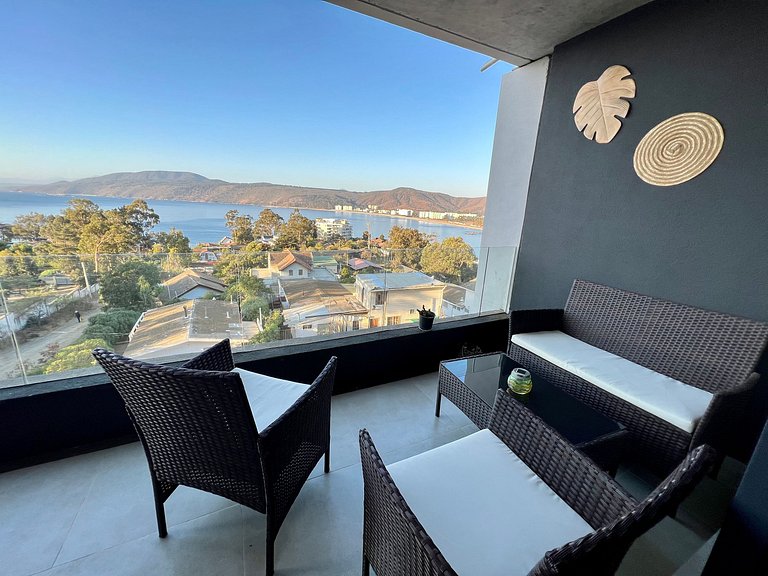 Acogedor depto. con vista a la bahía de Papudo