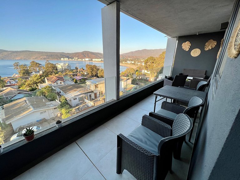 Acogedor depto. con vista a la bahía de Papudo