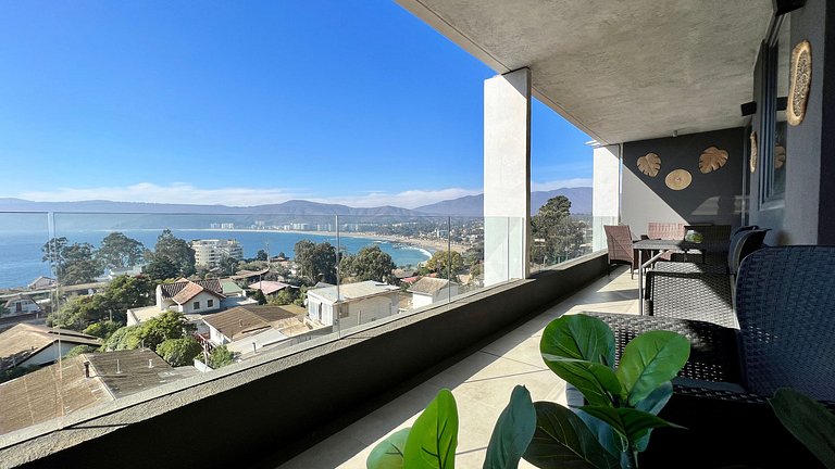 Acogedor depto. con vista a la bahía de Papudo