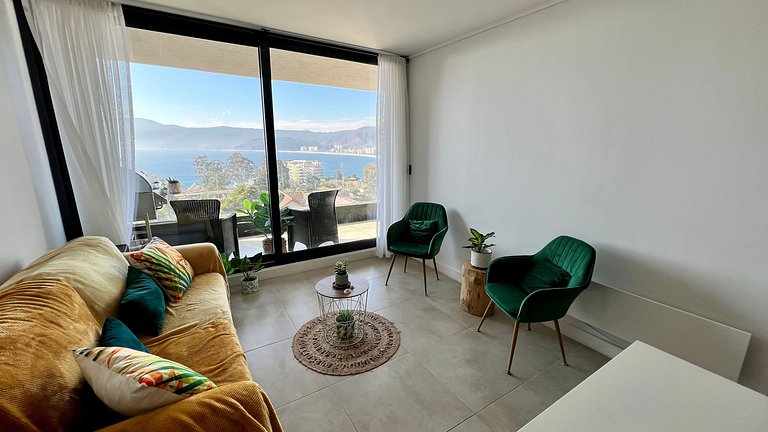 Acogedor depto. con vista a la bahía de Papudo