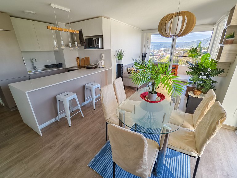 Depto con vista a la playa para 5 personas Papudo