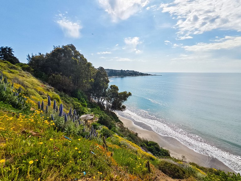 Vista al mar, acceso a la playa y jardín