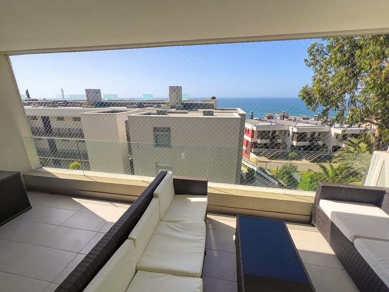 Depto grande con amplia terraza para 5 personas