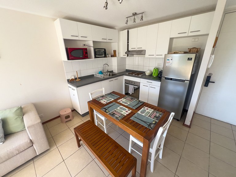 Depto para 5 con vista al mar a pasos de la playa