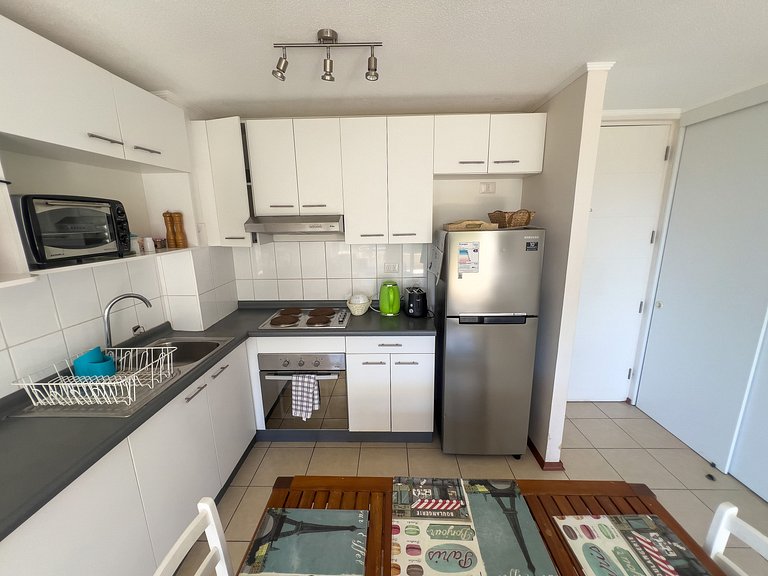 Depto para 5 con vista al mar a pasos de la playa