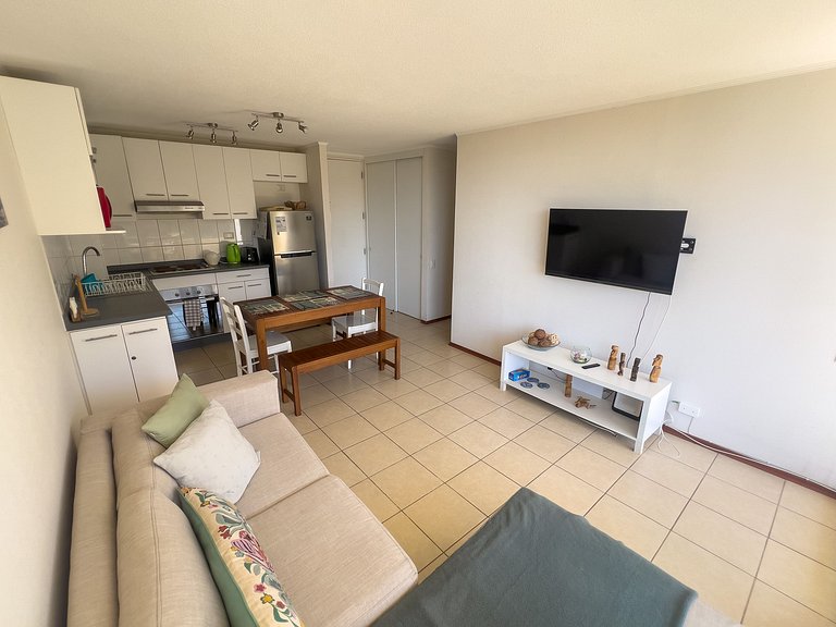 Depto para 5 con vista al mar a pasos de la playa