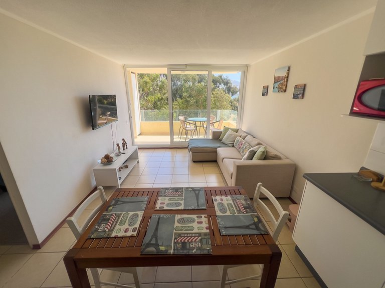 Depto para 5 con vista al mar a pasos de la playa