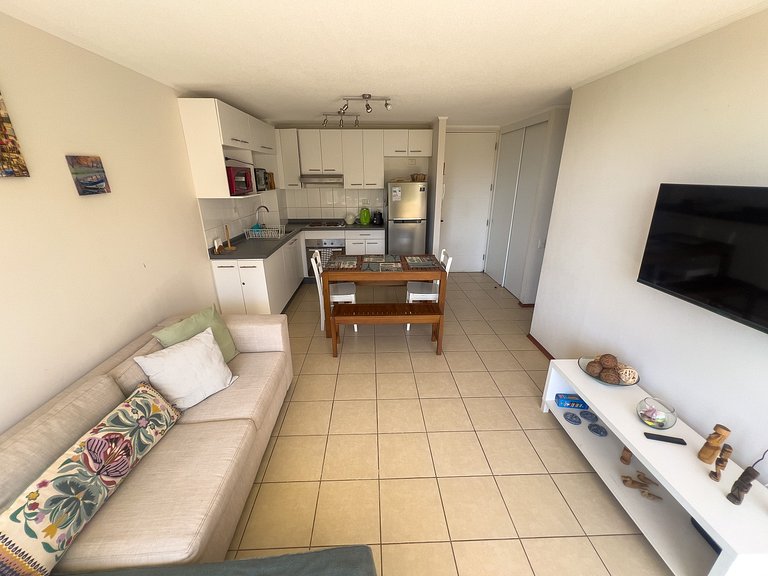 Depto para 5 con vista al mar a pasos de la playa