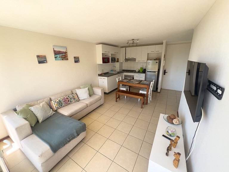 Depto para 5 con vista al mar a pasos de la playa