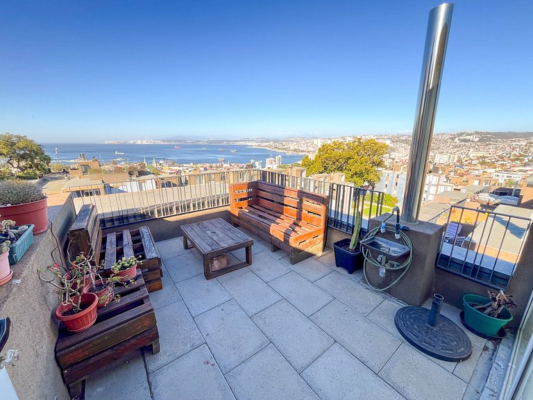 Cómodo dpto para 4 en Cerro Alegre - Valparaíso