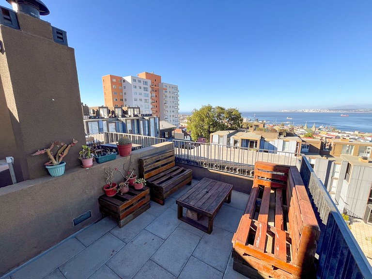 Cómodo dpto para 4 en Cerro Alegre - Valparaíso