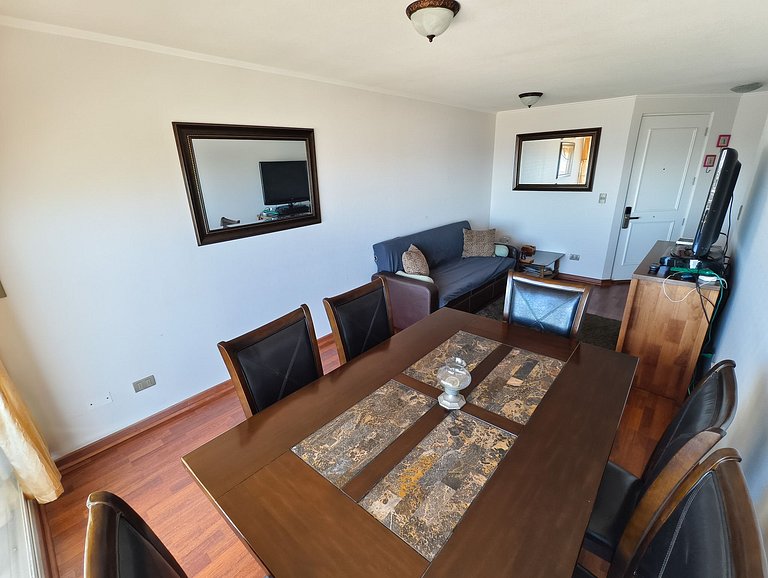 Dpto con hermosa vista a la bahía de Valpo para 6