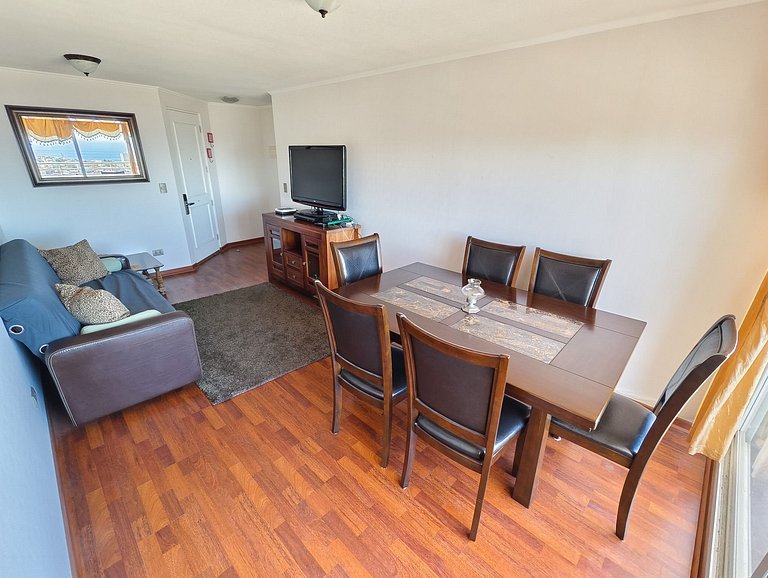 Dpto con hermosa vista a la bahía de Valpo para 6