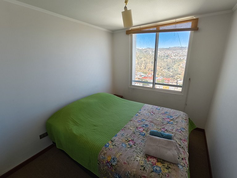 Dpto con hermosa vista a la bahía de Valpo para 6