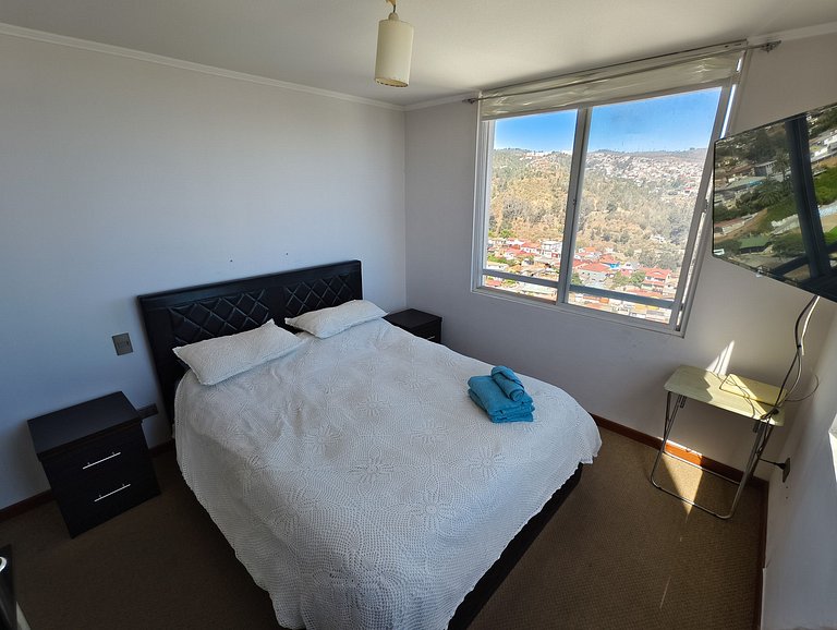 Dpto con hermosa vista a la bahía de Valpo para 6