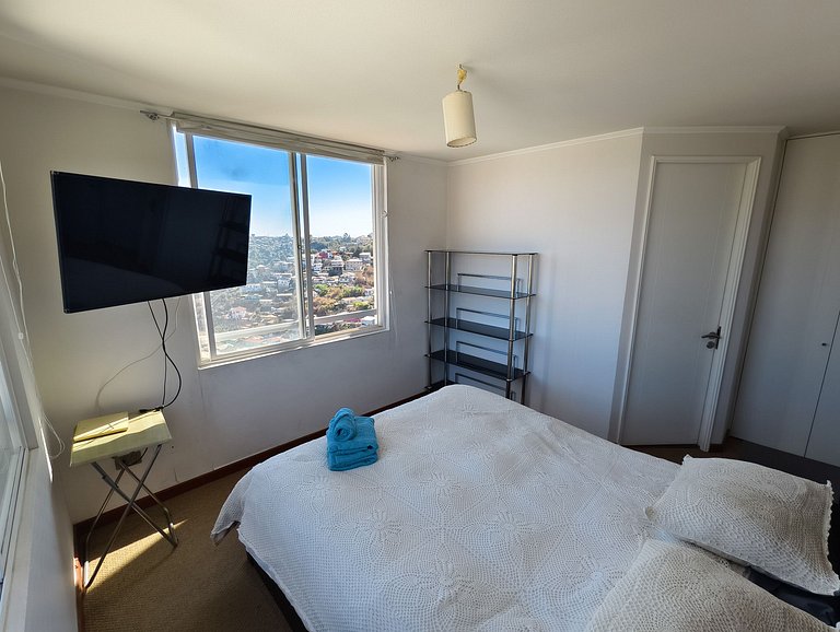 Dpto con hermosa vista a la bahía de Valpo para 6