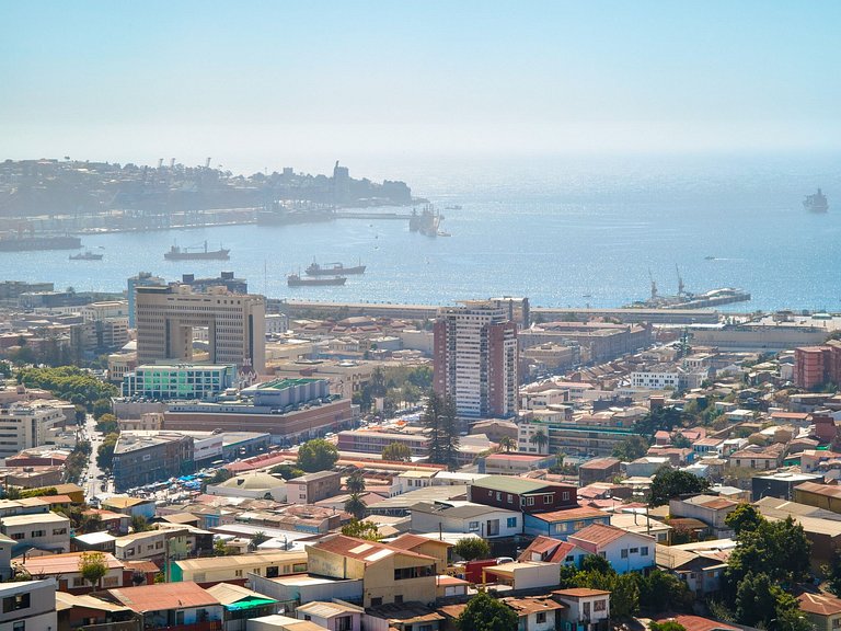 Dpto con hermosa vista a la bahía de Valpo para 6