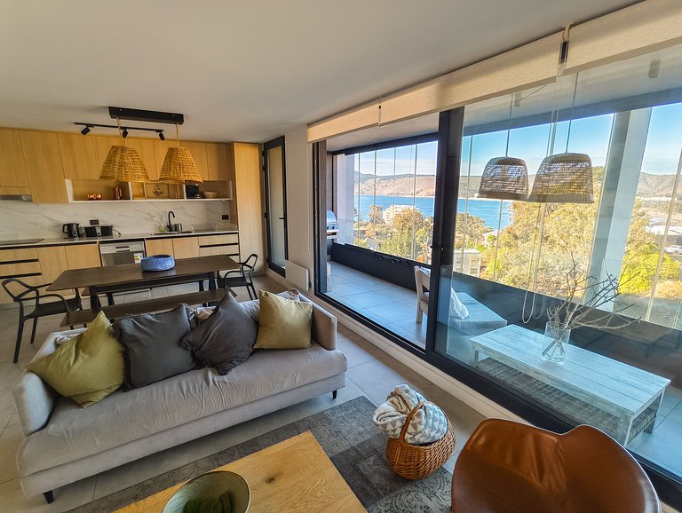 Hermosa vista a la bahía de Papudo para 8 personas