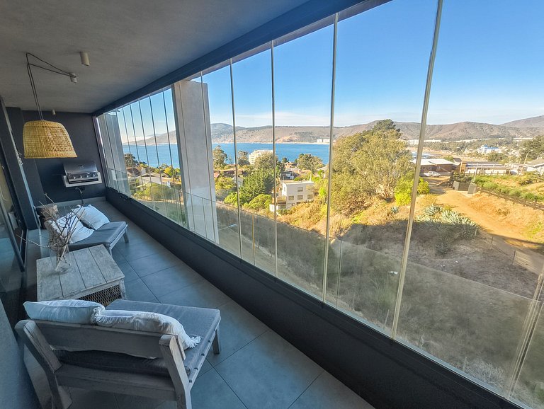 Hermosa vista a la bahía de Papudo para 8 personas